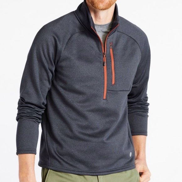 NWOT L.L. Bean Gray Mountain Fleece Pullover with Rust Trim. Sz XLT - Picture 1 of 9